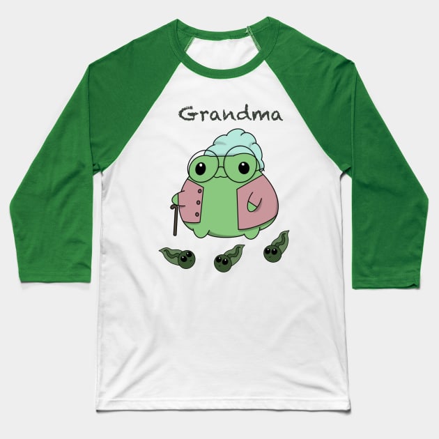 Granny Froggy with Tadpoles Baseball T-Shirt by PrincessFroggy Designs